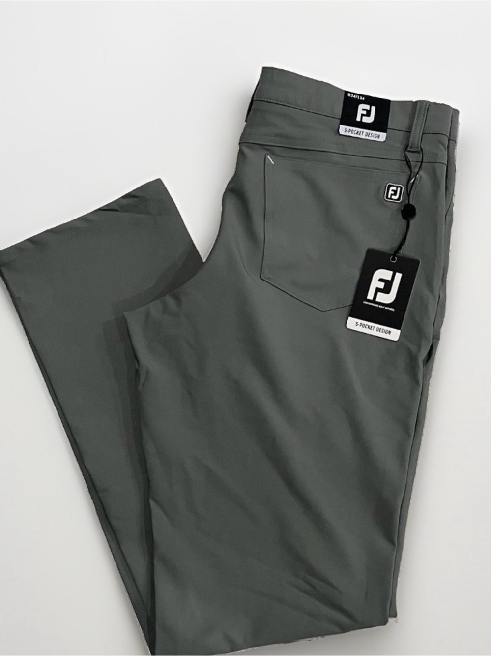 FootJoy FJ 5-Pocket Pants Athletic Fit Golf  Stretch Mens Size W32/L30 Gray *NWT